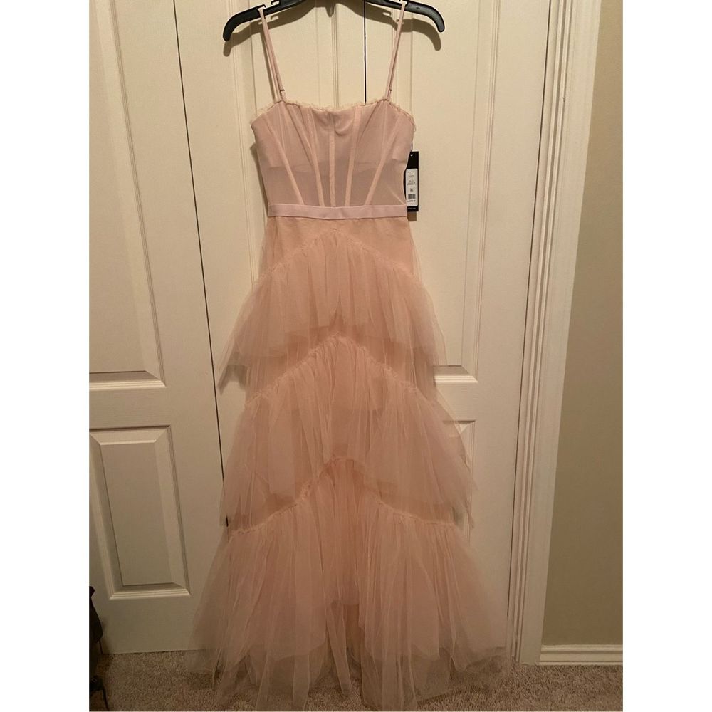 BCBGMAXAZRIA Women's Fit and Flare Tiered Ruffle Evening Gown 2 - Picture 4 of 8